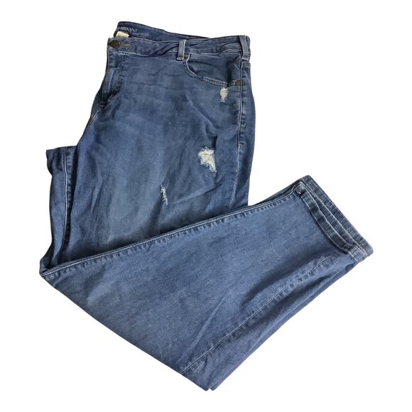 Lane Bryant Plus Size Boyfriend Distressed Denim‎ Jeans Women 24R Blue Casual - Picture 7 of 16